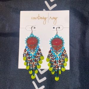 Medium-sized beaded earrings.